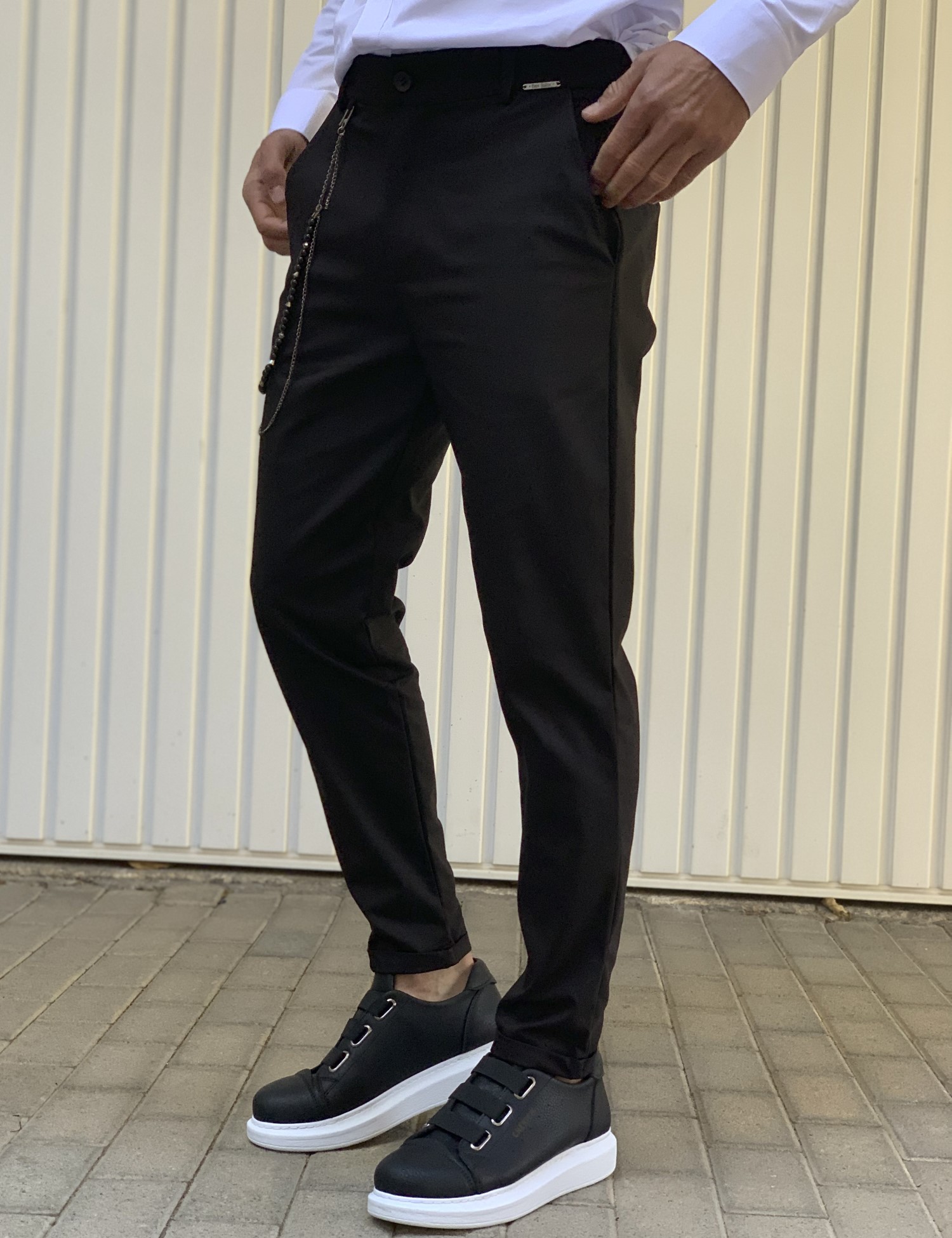 Ben Tailor Ανδρικό μαύρο υφασμάτινο παντελόνι Kowalski 0398B φωτογραφία